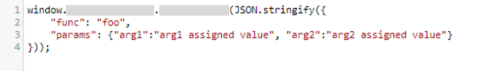 Code depicting a Java method being invoked via the JavaScript interface