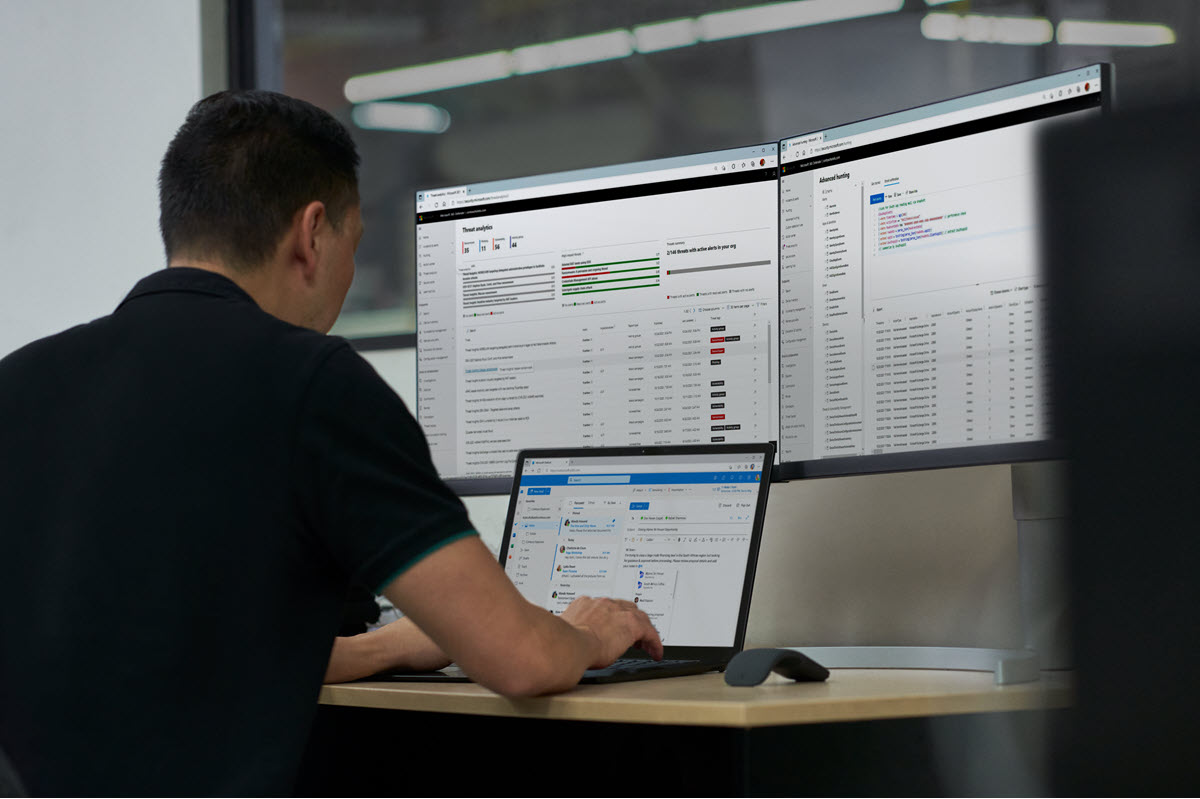 Security practitioner working in to investigate threats