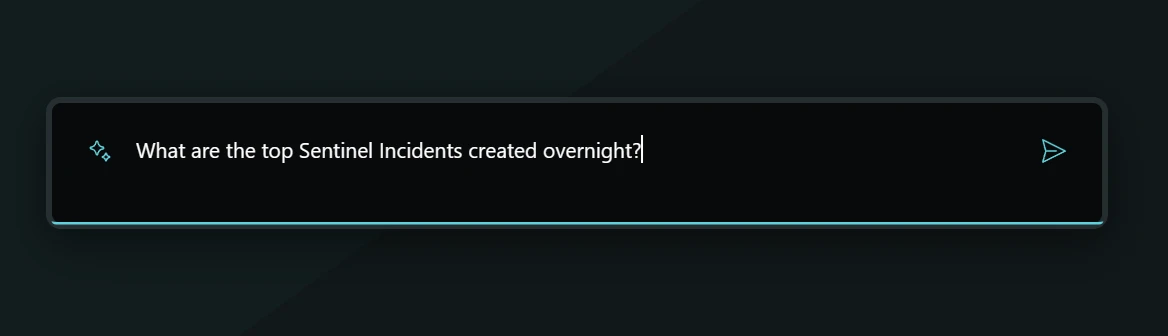 Example of an optimal prompt providing specific instructions for the &ldquo;top Microsoft Sentinel incidents created overnight.&rdquo;