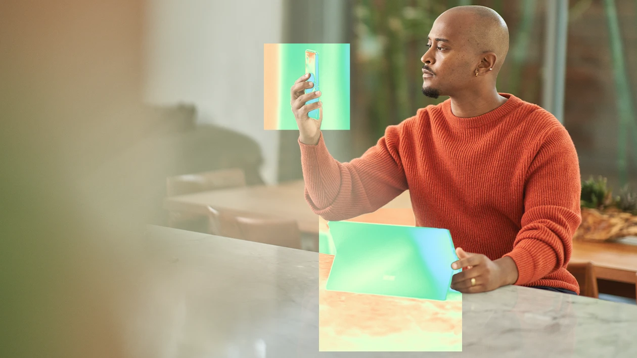 A man holding a tablet