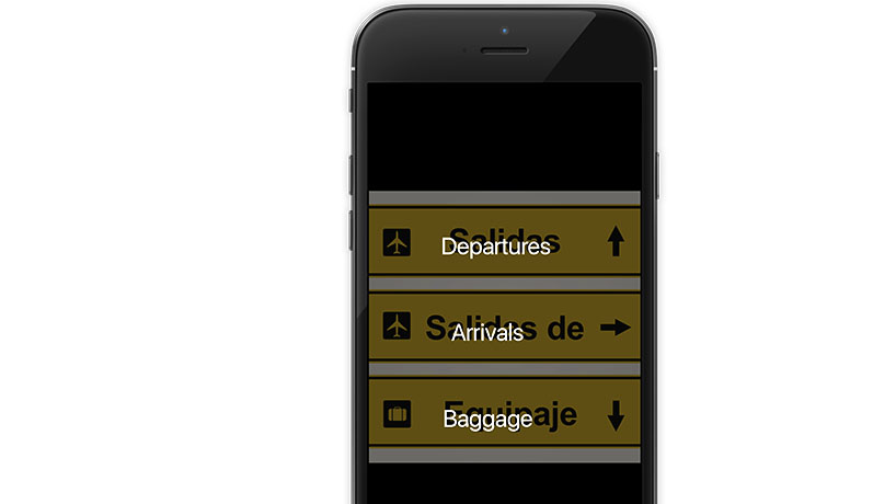 Traducător App care arată capacitatea de traducere imagine cu textul tradus overstabilire textul original spaniol.